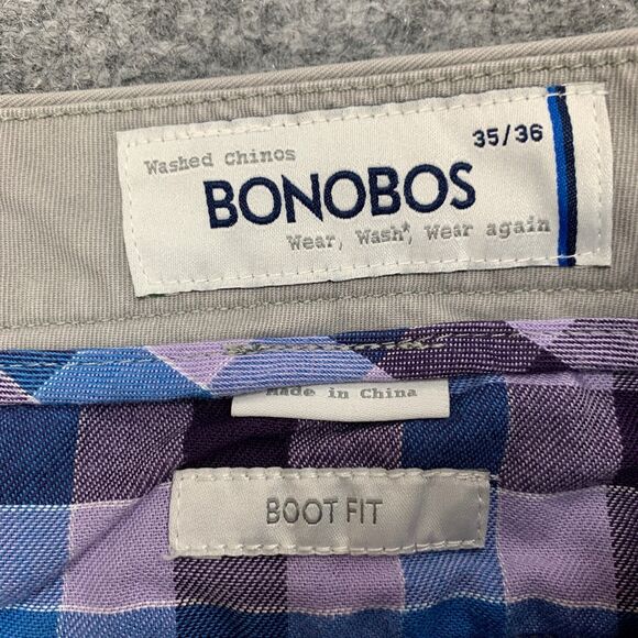 Bonobos Pants Mens 35 Gray Boot Fit Washed Chinos Straight Leg Cotton City Work - Picture 4 of 16